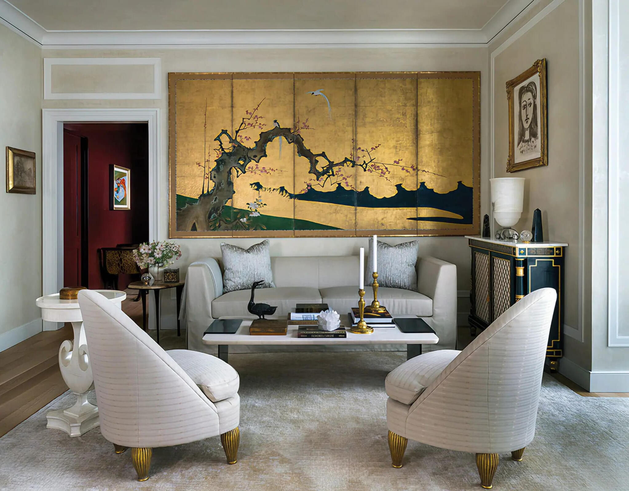 Interior architecture of the One Dalton Street Residence by Pauli & Uribe Architects in Boston